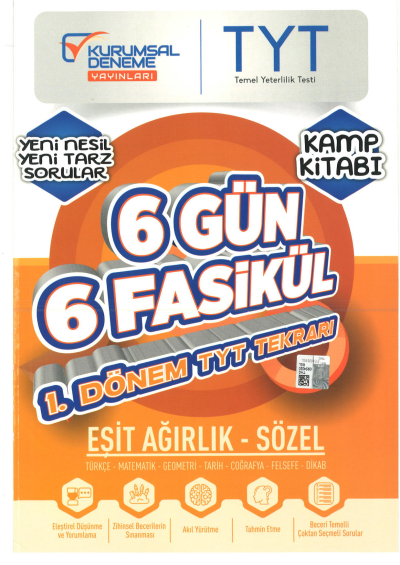 TYT Eşit Ağırlık Sözel 6 Gün 6 Fasikül Yarıyıl Genel Tekrar Kamp Kitabı Limon Fotokopi