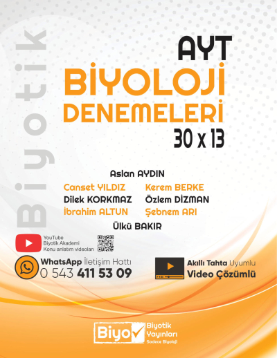 AYT Biyoloji Biyotik 30 x 13 Denemeleri Biyotik Yayınları Limon Fotokopi