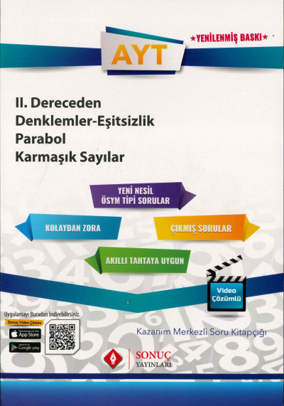 AYT 2. DERECEDEN DENKLEMLER EŞİTSİZLİK PARABOL KARMAŞIK SAYILAR SORU KİTAPÇIĞI Limon Fotokopi