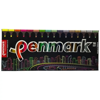 Penmark Fosforlu Kalem 16 Renk Set Süper Kutu Limon Fotokopi