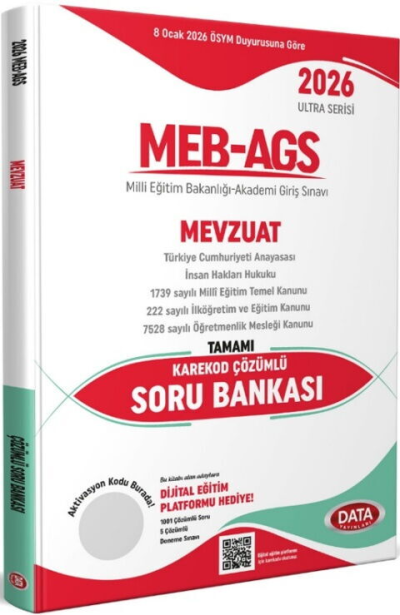 2026 MEB AGS Ultra Serisi Mevzuat Tamamı Çözümlü Soru Bankası Data Yayınları Limon Fotokopi