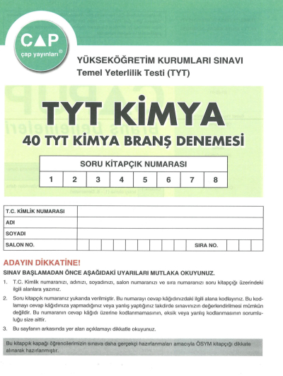 TYT Kimya 40 x 7 Up Deneme