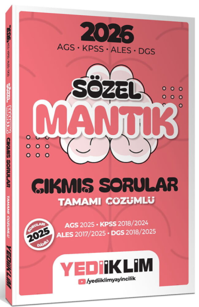 2026 AGS KPSS ALES DGS Sözel Mantık Tamamı Çözümlü Çıkmış Sorular Yediiklim