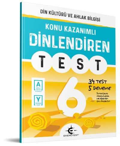 6. Sınıf Konu Kazanımlı Dinlendiren Test 34 test 5 Deneme Din Kültürü ve Ahlak Bilgisi Eker Test Limon Fotokopi