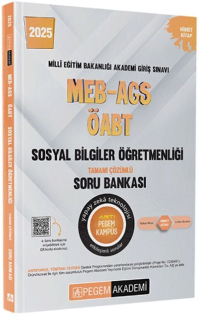 2025 MEB-AGS-ÖABT Sosyal Bilgiler Tamamı Çözümlü Soru Bankası Pegem Akademi Yayıncılık Limon Fotokopi