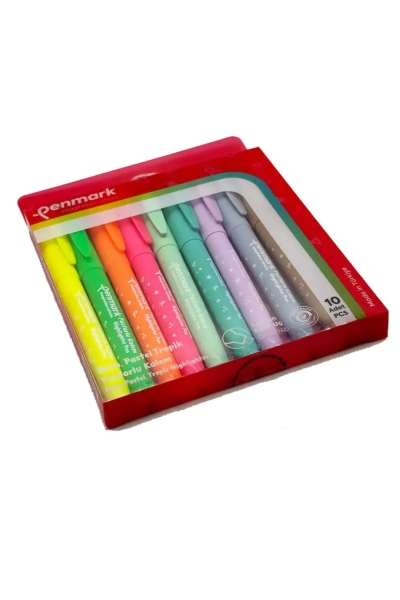 Penmark Kalem Tipi Fosforlu Bristol Kalem Neon Pastel Tropik Renkler 10 Lu Limon Fotokopi