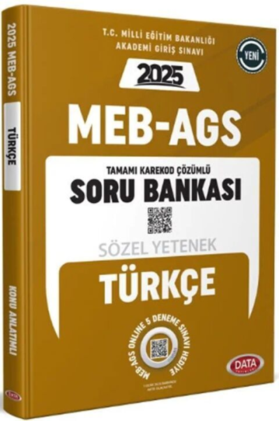 2025 MEB AGS Sözel Yetenek Türkçe Soru Bankası Çözümlü Data Yayınları Limon Fotokopi