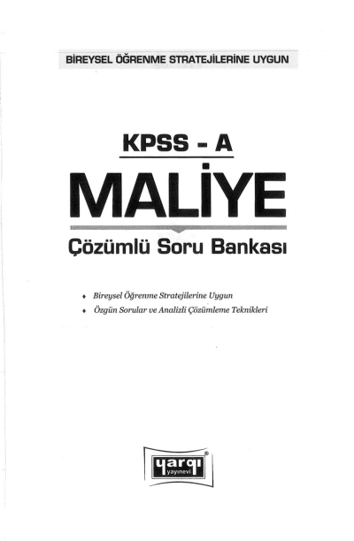 MALİYE ÇÖZÜMLÜ SORU BANKASI Limon Fotokopi