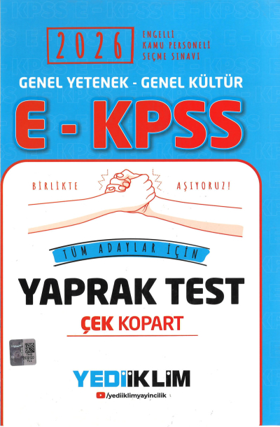 2026 E-KPSS Genel Kültür Genel Yetenek Tüm Adaylar İçin Çek Kopart Yaprak Test Yediiklim Yayınları Limon Fotokopi
