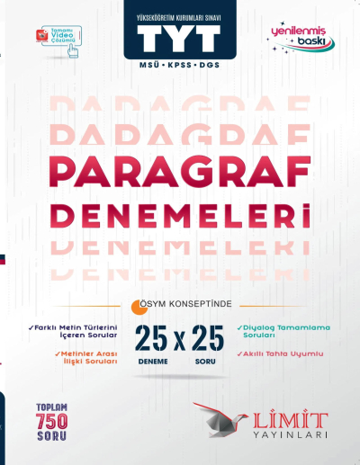 TYT Paragraf 25 X 25 Denemeleri Limit Yayınları Limon Fotokopi