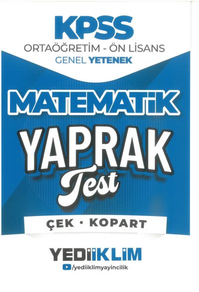 2026 KPSS Ortaöğretim-Önlisans Matematik Çek Kopart Yaprak Test Yediiklim Yayınları Limon Fotokopi