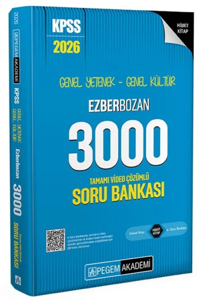 2026 KPSS Genel Yetenek Genel Kültür Ezberbozan 3000 Tamamı Video Çözümlü Soru Bankası Pegem Akademi Yayıncılık Limon Fotokopi