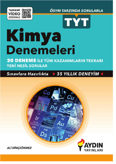 TYT Tamamı Video Çözümlü 30*7 Kimya Denemeleri Aydın Yayınları Limon Fotokopi