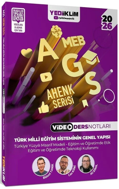 2026 MEB-AGS Türk Milli Eğitim Sisteminin Genel Yapısı Video Ders Notları Ahenk Serisi Yediiklim Yayınları Limon Fotokopi