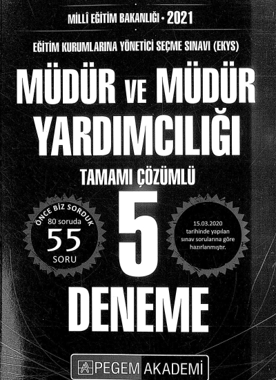 MÜDÜR VE MÜDÜR YARDIMCILIĞI 5 DENEME TAMAMI ÇÖZÜMLÜ Limon Fotokopi