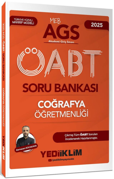 2025 MEB AGS ÖABT Coğrafya Öğretmenliği Soru Bankası Yediiklim Yayınları Limon Fotokopi