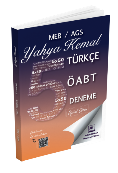 2025 MEB AGS ÖABT Yahya Kemal Türkçe Öğretmenliği Dijital Çözümlü 5 Deneme Adem Hakan Uzem Limon Fotokopi