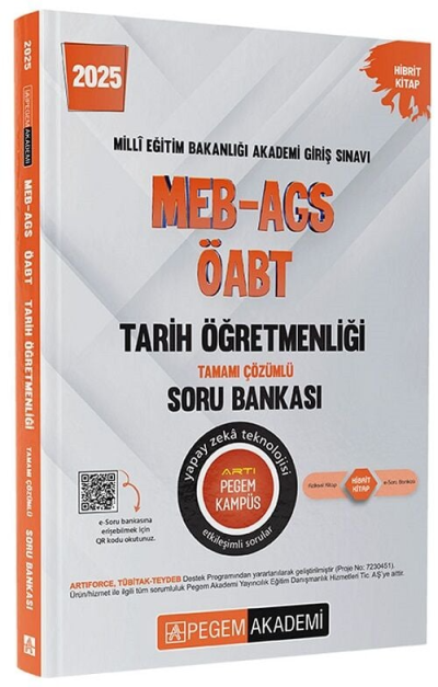 2025 MEB-AGS-ÖABT Tarih Öğretmenliği Tamamı Çözümlü Soru Bankası Pegem Akademi Yayıncılık Limon Fotokopi