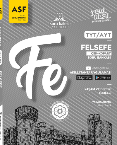 TYT AYT Felsefe Çek Kopart Akıllı Soru Bankası Föyü ASF Soru Kalesi Yayınları Limon Fotokopi