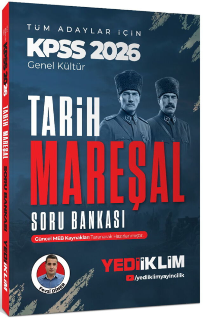 2026 KPSS Mareşal Genel Kültür Tarih Tüm Adaylar İçin Soru Bankası Yediiklim Yayınları Limon Fotokopi