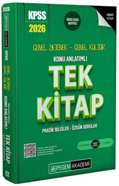 2026 KPSS Genel Yetenek Genel Kültür Konu Anlatımlı Tek Kitap Pegem Akademi Yayınları