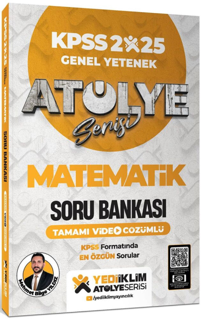 Yediiklim Yayınları 2025 Atölye Serisi KPSS Genel Yetenek Matematik Tamamı Video Çözümlü Soru Bankası Yediiklim Yayınları Limon Fotokopi