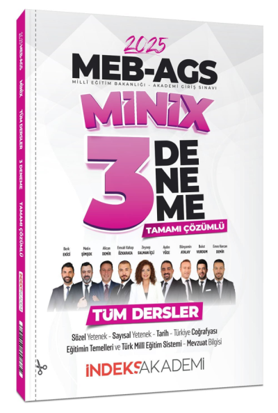 2025 MEB-AGS Tüm Dersler MiniX 3 Deneme Çözümlü İndeks Akademi Yayıncılık