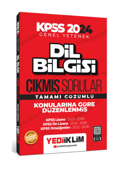 2024 KPSS Dil Bilgisi Konularına Göre Tamamı Çözümlü Çıkmış Sorular (2008-2023) Limon Fotokopi