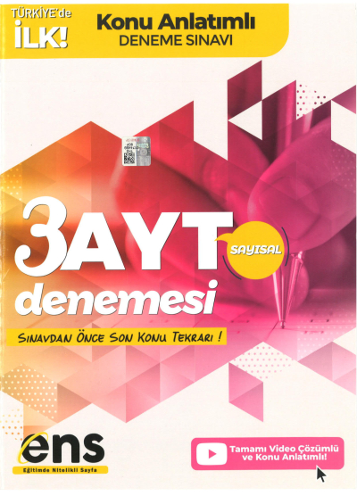 AYT Sayısal Destek 3 lü Özel Konu Anlatımlı Deneme Limon Fotokopi