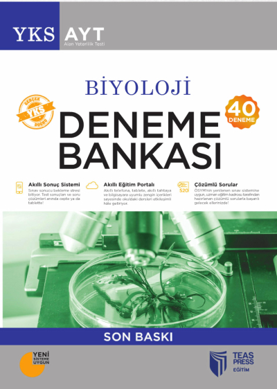 AYT Biyoloji 40 Deneme Bankası Teas Press Yayınları Limon Fotokopi