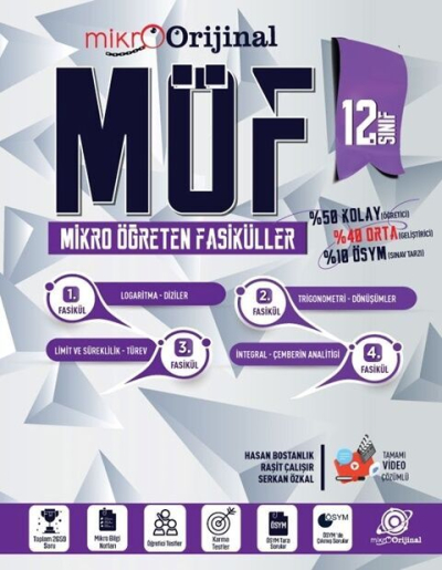 Mikro 12. Sınıf Matematik MÖF Mikro Öğreten Fasiküller Orijinal Yayınları (4 Fasikül) Limon Fotokopi