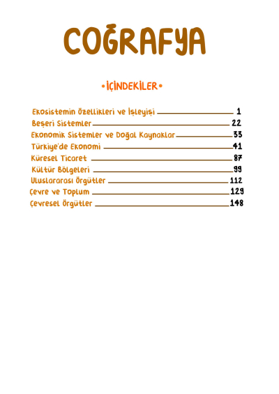 AYT Coğrafya Vip Notlar Vin Kampüs Limon Fotokopi