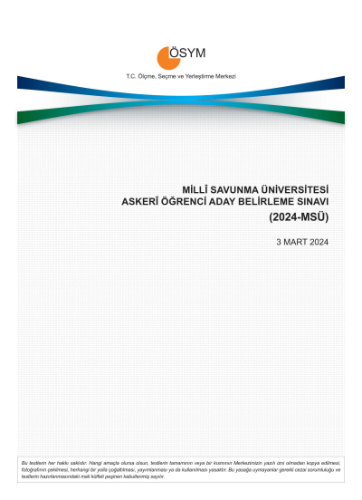 MSÜ Çıkmış Sorular 2018-2024 Limon Fotokopi