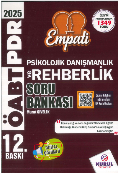 2025 AGS ÖABT Empati Psikolojik Danışmanlık ve Rehberlik Çözümlü Soru Bankası Kurul Yayıncılık Limon Fotokopi