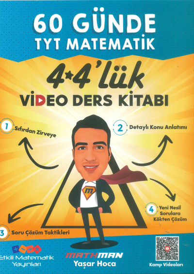 60 GÜNDE TYT MATEMATİK 4*4'lÜK VİDEO DERS KİTABI Limon Fotokopi