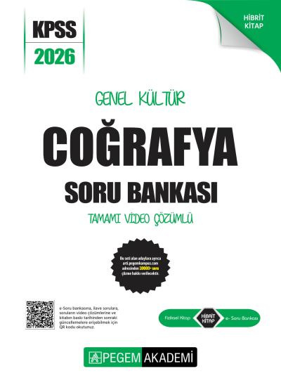COĞRAFYA 2026 KPSS Genel Yetenek Genel Kültür Soru Bankası Modüler Çözümlü Pegem Akademi Yayınları Limon Fotokopi
