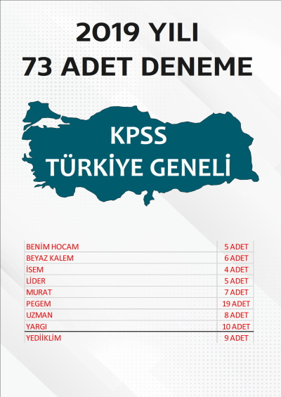 73 ADET TG DENEME 2019 YILI TG LİSTEMİZDEKİ TÜM YAYINLARI KAPSAR (TG127-TG135 ARASI) Limon Fotokopi