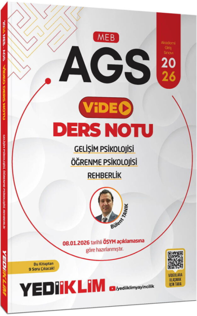 2026 MEB-AGS Eğitim Bilimleri Gelişim Psikolojisi Öğrenme Psikolojisi ve Rehberlik Video Ders Notu Yediiklim Yayınları Limon Fotokopi