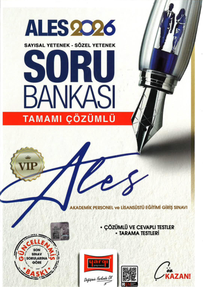2026 ALES VIP Sayısal-Sözel Yetenek Tamamı Çözümlü Soru Bankası Yargı Yayınları Limon Fotokopi