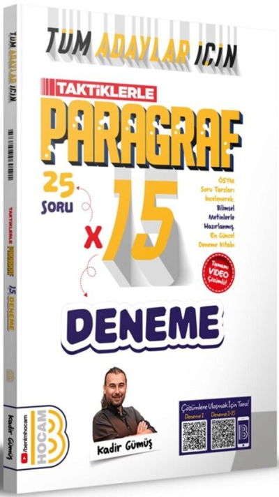 Tüm Adaylar İçin Taktiklerle Paragraf Tamamı Video Çözümlü 15 Deneme Benim Hocam Yayınları Limon Fotokopi