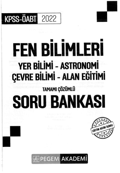 FEN BİLİMLERİ YER BİLİMİ - ASTRONOMİ - ÇEVRE BİLİMİ-ALAN EĞİTİMİ TAMAMI ÇÖZÜMLÜ SORU BANKASI Limon Fotokopi