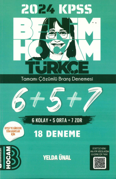 KPSS Türkçe Tamamı Çözümlü 6+5+7 Deneme Benim Hocam Yayınları Limon Fotokopi