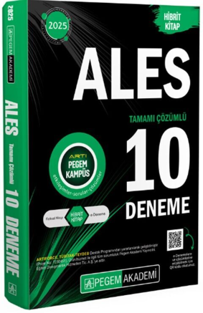 2025 ALES Tamamı Çözümlü 10 Deneme Pegem Akademi Yayıncılık