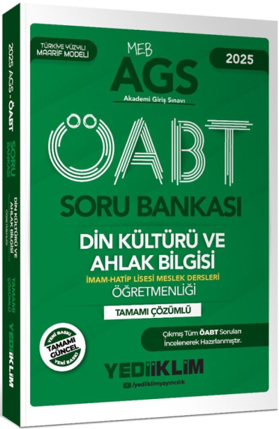 2025 MEB AGS ÖABT Din Kültürü ve Ahlak Bilgisi Öğretmenliği Tamamı Çözümlü Soru Bankası Yediiklim Yayınları Limon Fotokopi