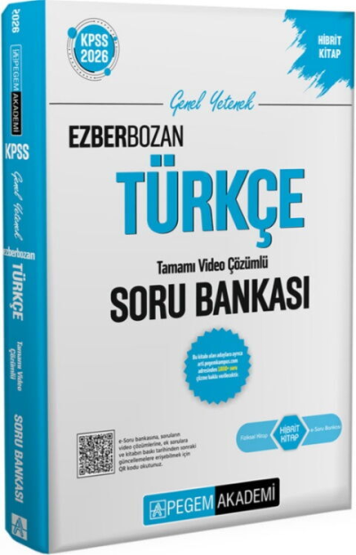 2026 KPSS Genel Yetenek Genel Kültür Ezberbozan Türkçe Tamamı Video Çözümlü Soru Bankası Pegem Yayınları Limon Fotokopi