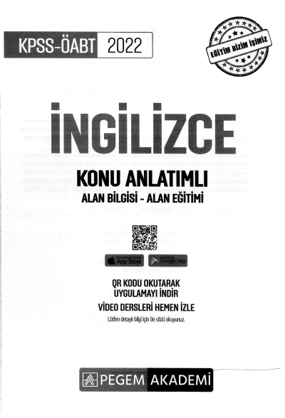 İNGİLİZCE KONU ANLATIMLI ALAN BİLGİSİ-ALAN EĞİTİMİ Limon Fotokopi