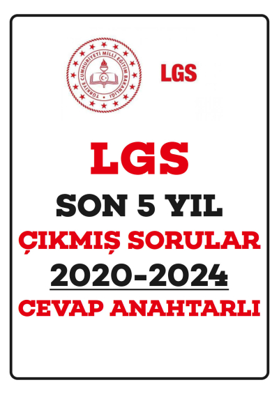 LGS SON 5 YIL ÇIKMIŞ SORULAR (2020-2024) CEVAP ANAHTARLI Limon Fotokopi
