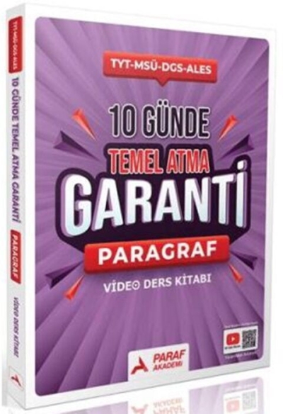 Paragraf Z Takımı 10 Günde Temel Atma Garanti Video Ders Kitabı Paraf Yayınları Limon Fotokopi