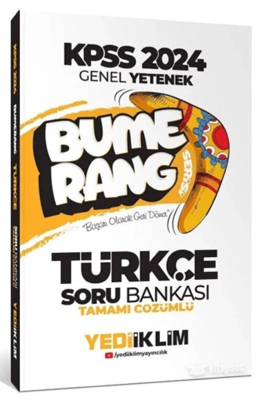 2024 KPSS Türkçe Bumerang Soru Bankası Çözümlü Yediiklim Yayınları Limon Fotokopi