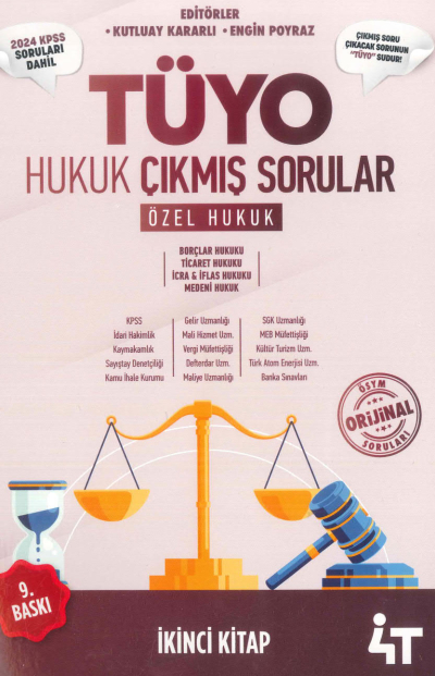 Tüyo Hukuk Çıkmış Sorular (Özel Hukuk) 2024 KPSS Soruları Dahil Limon Fotokopi